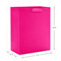 9.6" Solid Hot Pink Medium Gift Bag, Hot Pink, large image number 3