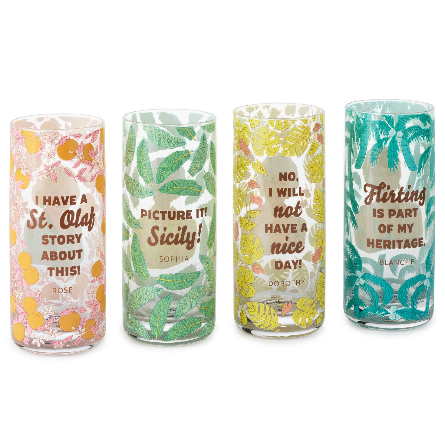 The Golden Girls Cameos and Quotes Drinking Glasses, Set of 4 for only USD 44.99 | Hallmark