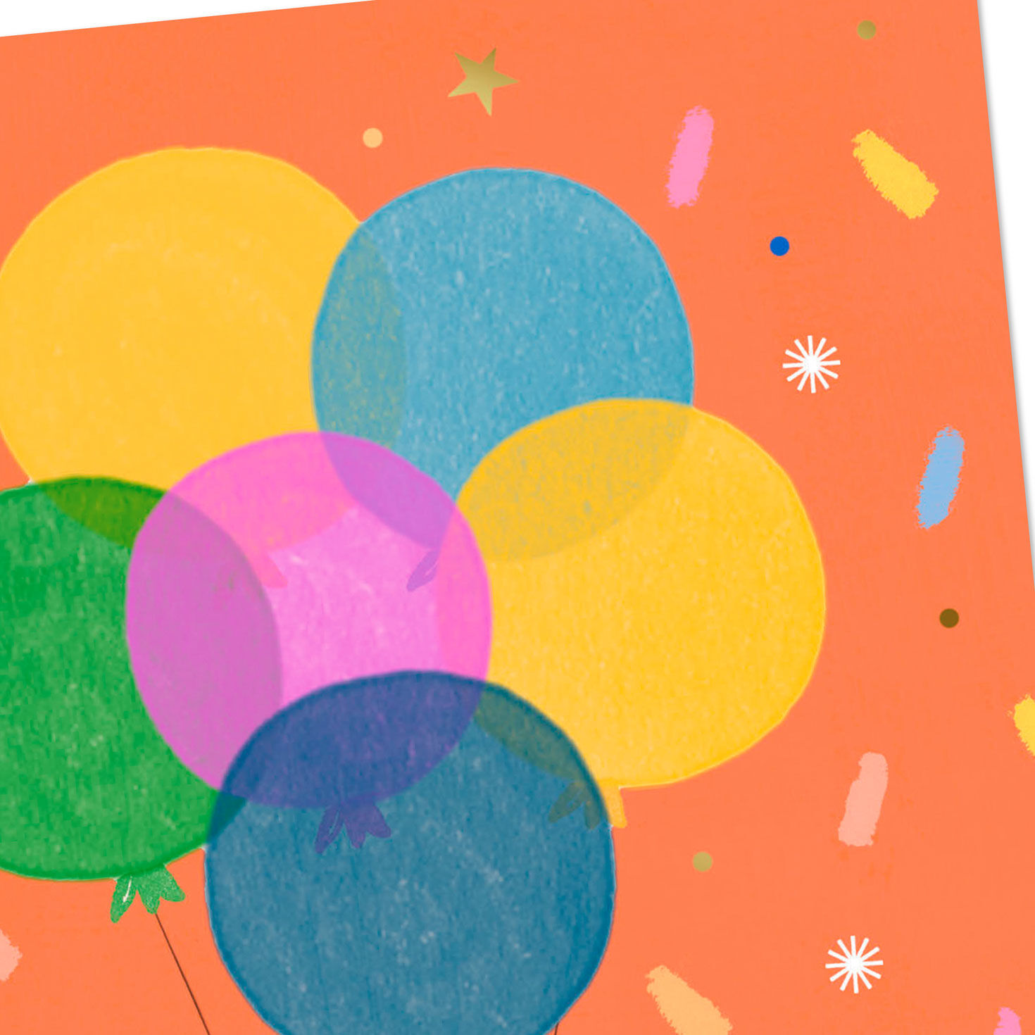 Orange Balloon Bouquet Blank Birthday Card Card Front Detail image number 3