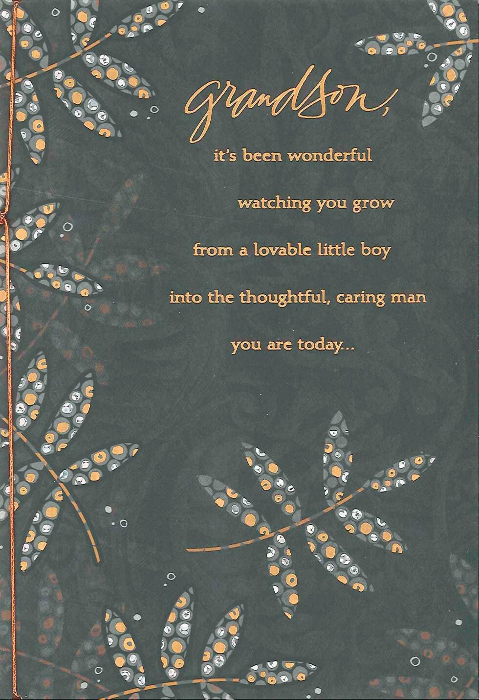 You've Grown Into a Caring Man Birthday Card for Grandson