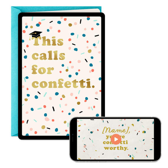 This Calls for Confetti Video Greeting Graduation Card