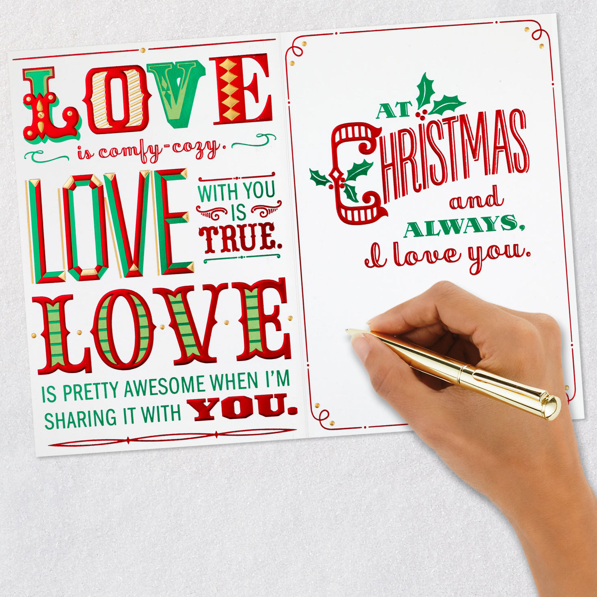 Love Is Romantic Christmas Card - Greeting Cards - Hallmark