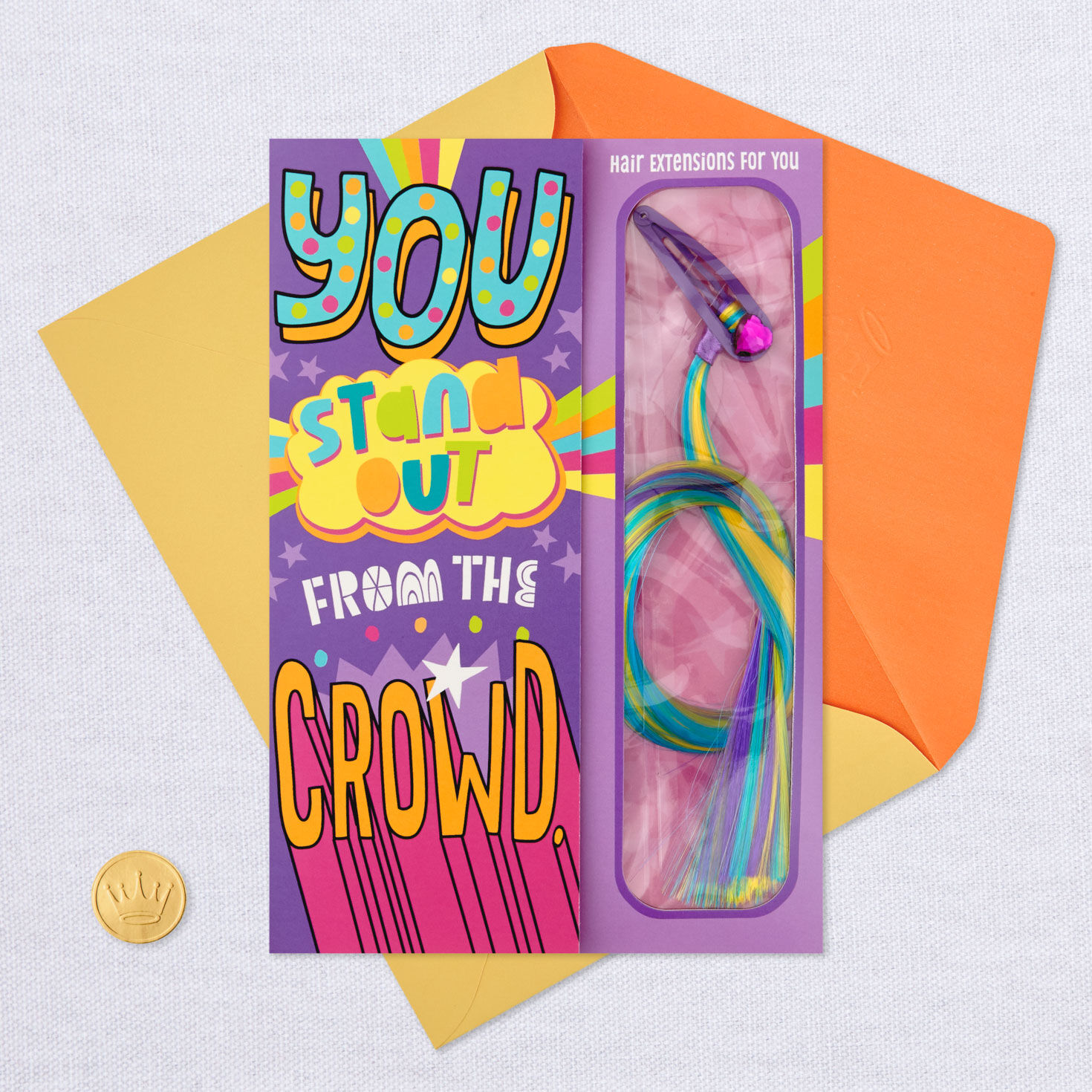 You Stand Out Birthday Card With Hair Clip and Extensions, , large image number 6