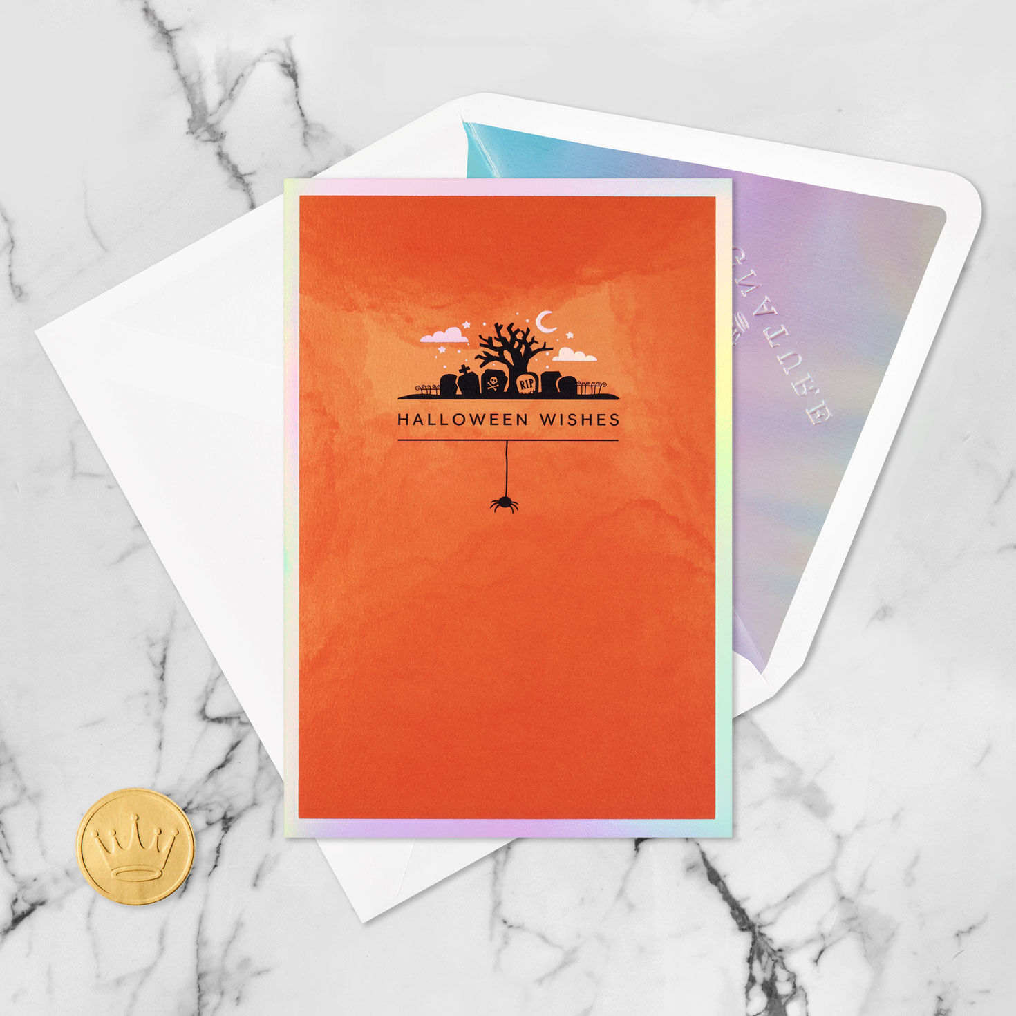 Spooky Happy Halloween Scene 3D Pop-Up Card Card Front with Envelope and Gold Seal image number 6