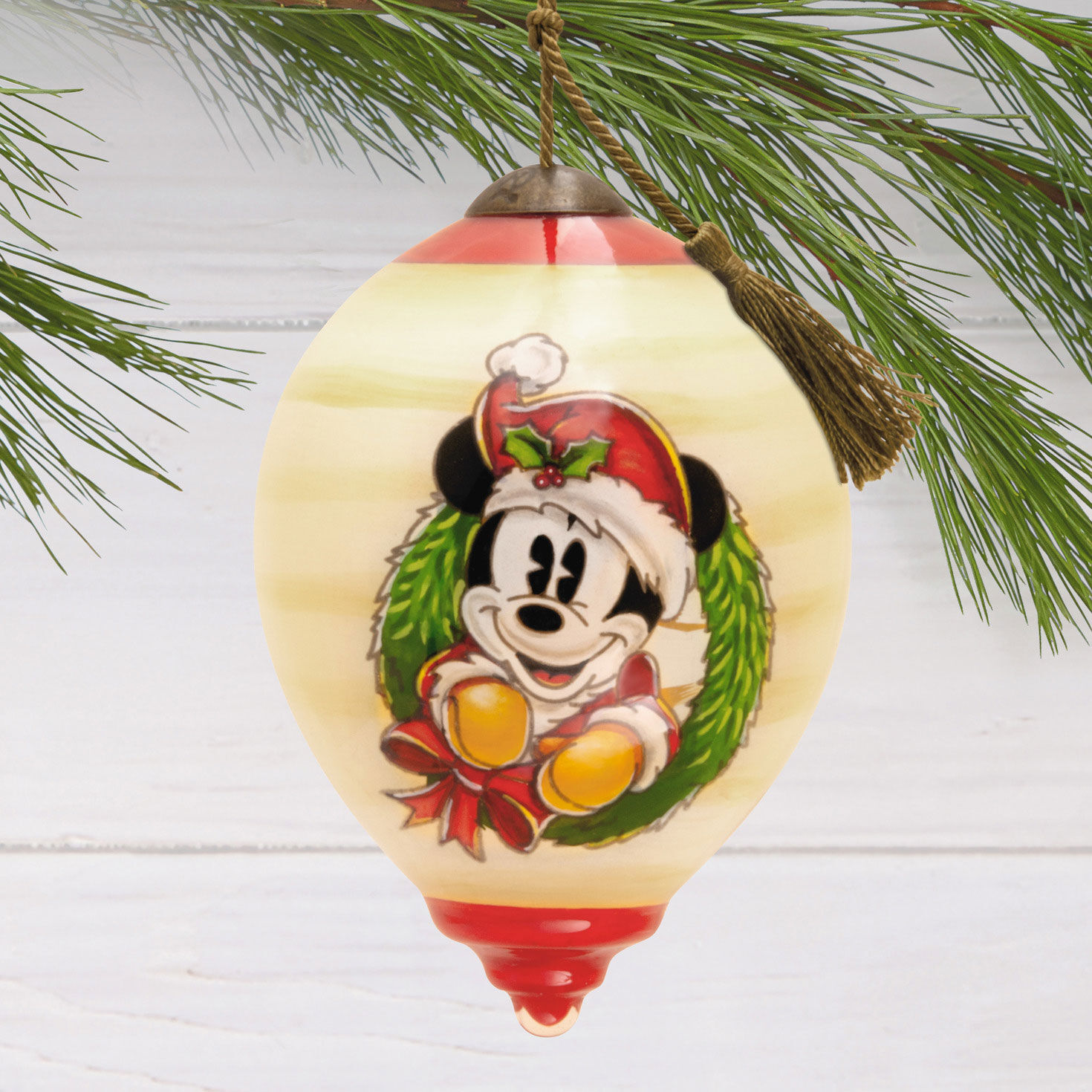 Disney Ne'Qwa Art® Mickey Mouse Hand-Painted Glass Hallmark Ornament for only USD 40.49 | Hallmark