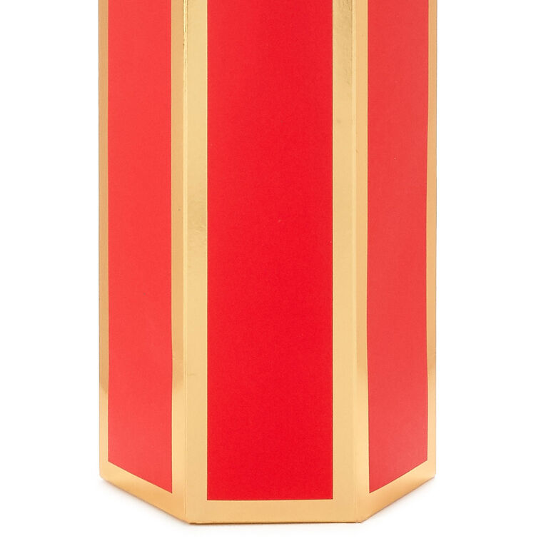 Red and Gold Wine Gift Bag Base/Side Detail image number 5