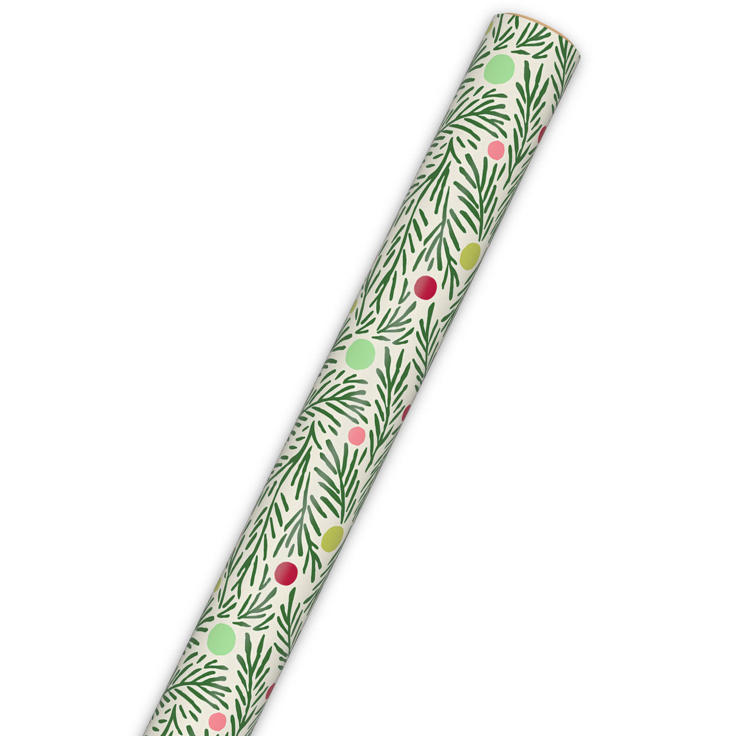 Pine Branches and Dots Holiday Wrapping Paper  image number 6