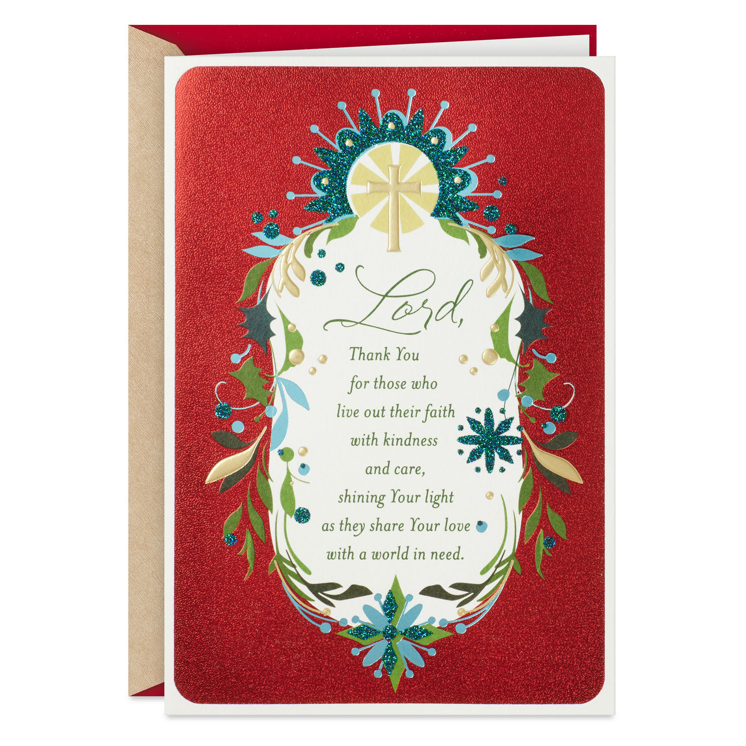 God Bless You As You Serve the Lord Religious Christmas Card