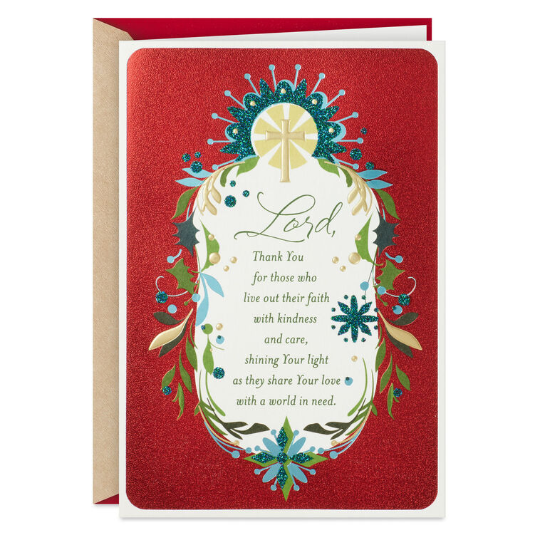 God Bless You As You Serve the Lord Religious Christmas Card