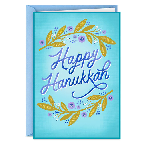 Love, Light and Happiness Hanukkah Card, 