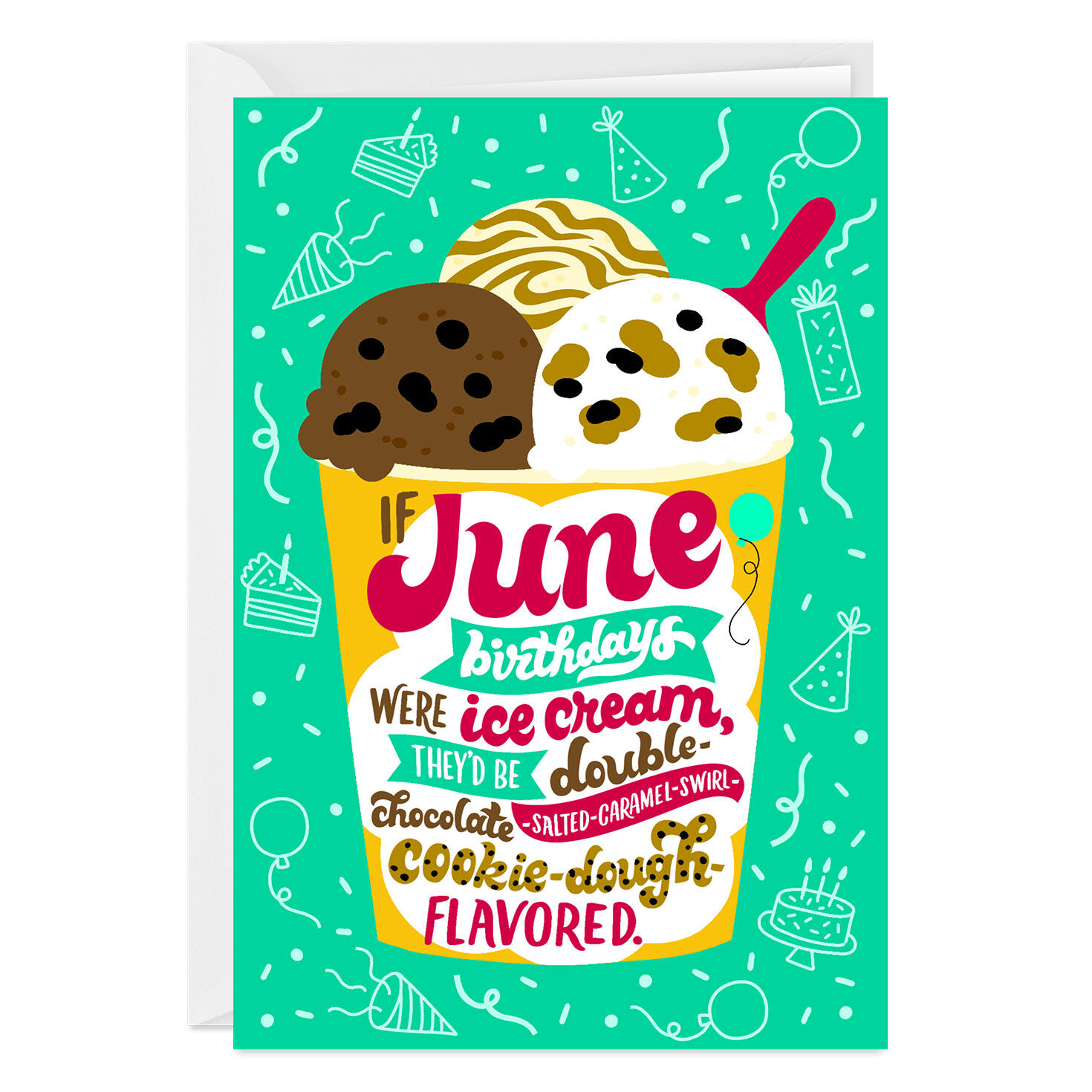 June and Ice Cream Custom Birthday Card