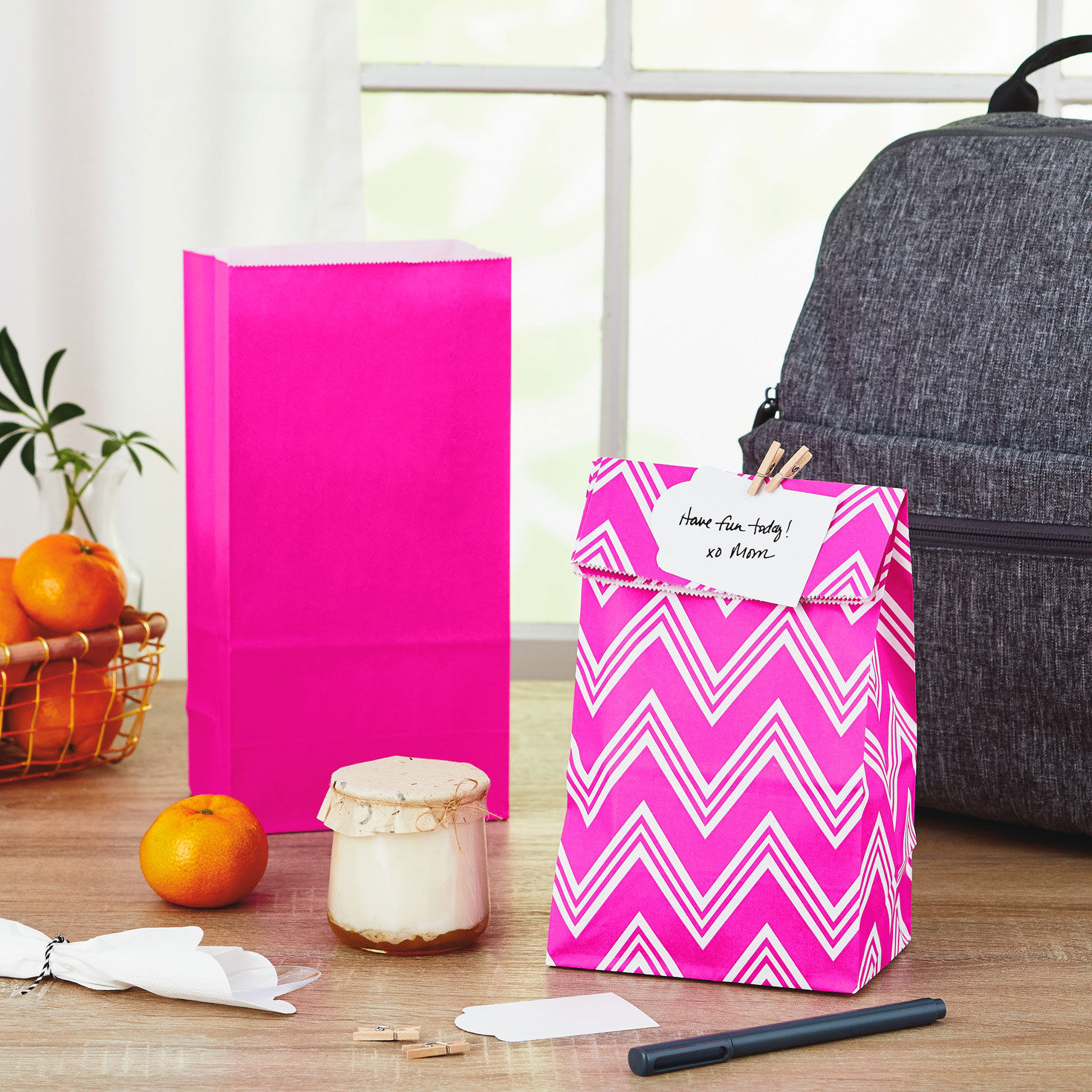 Bulk Pack of Hot Pink Goodie Bags in 3 Patterns in use image number 2