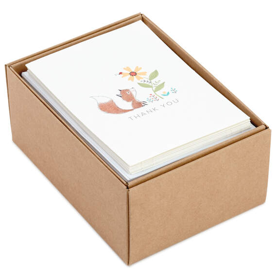 Woodland Animals Assorted Blank Thank-You Notes, Box of 48