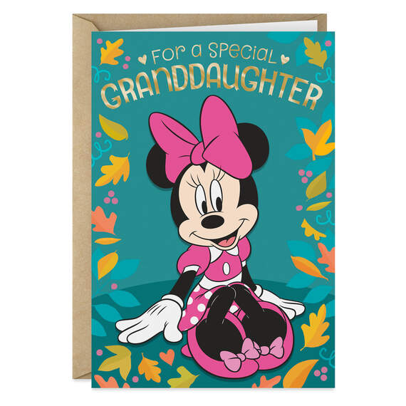 Disney Minnie Mouse Sweet Granddaughter Thanksgiving Card