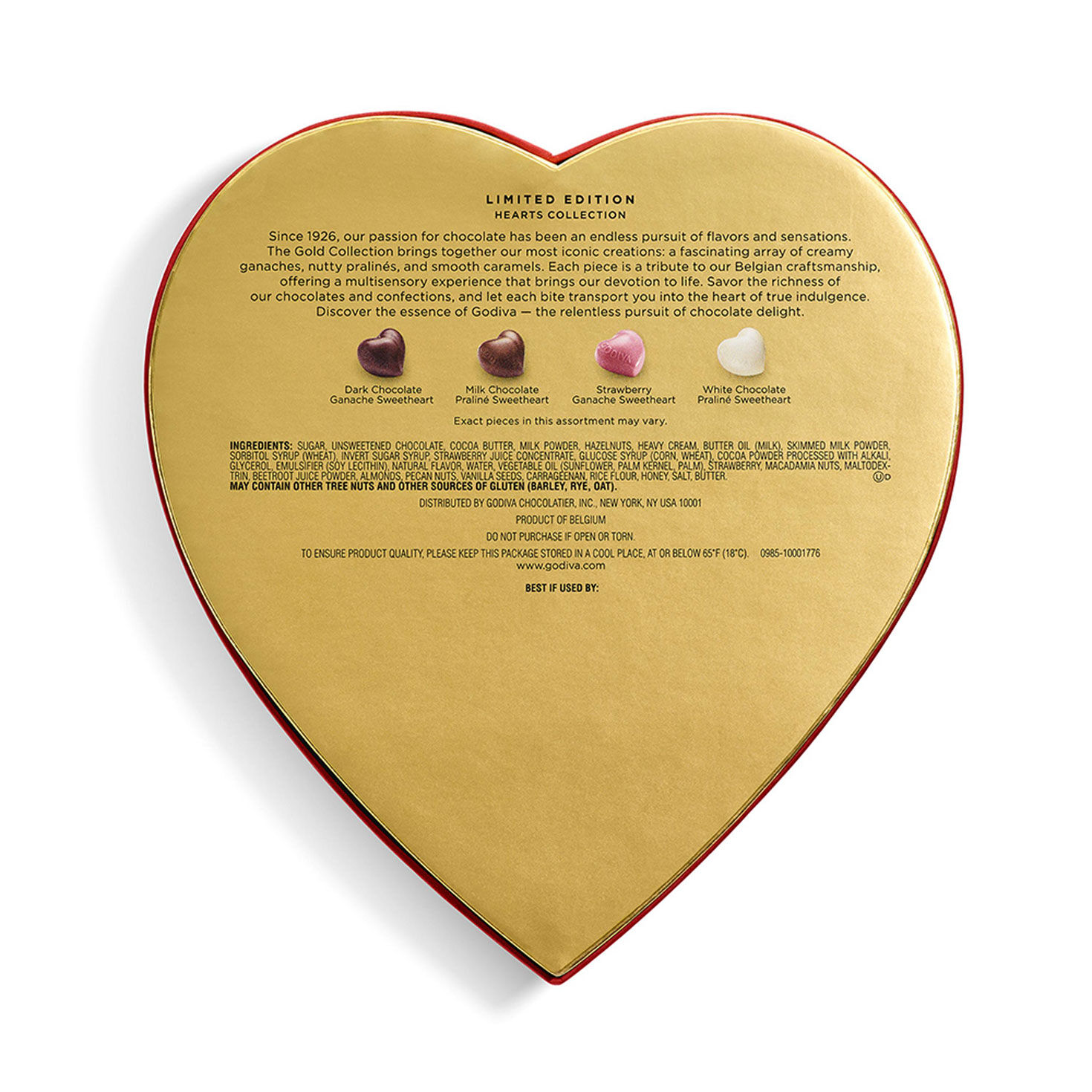 Godiva Hearts Collection Assorted Chocolates back image number 2