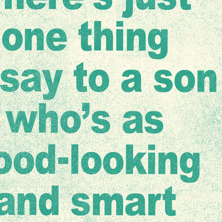 Quote Sign on Green Funny Son Birthday Card Card Front Detail image number 4