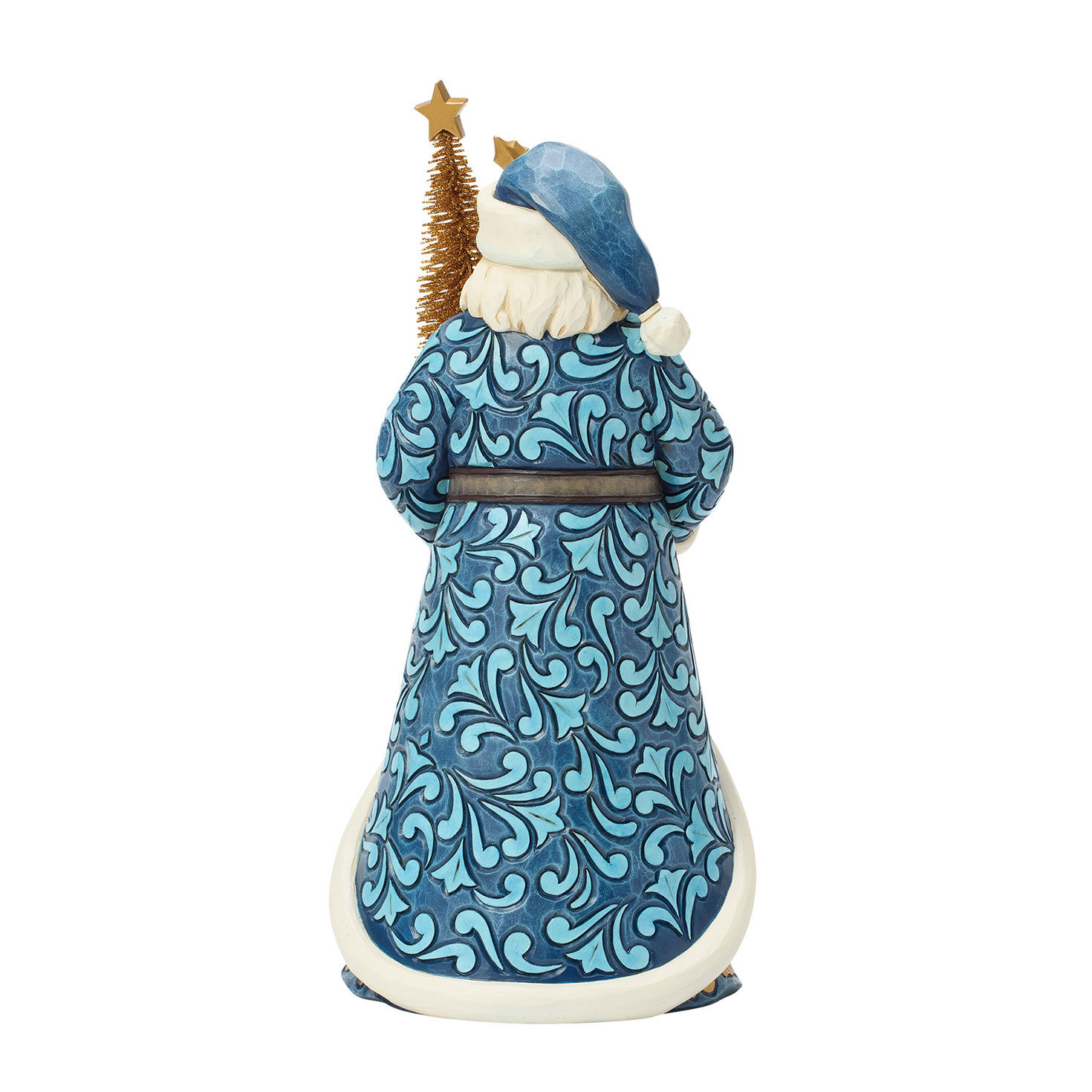 Elegant Santa in Blue and Gold Jim Shore Statue Back image number 2