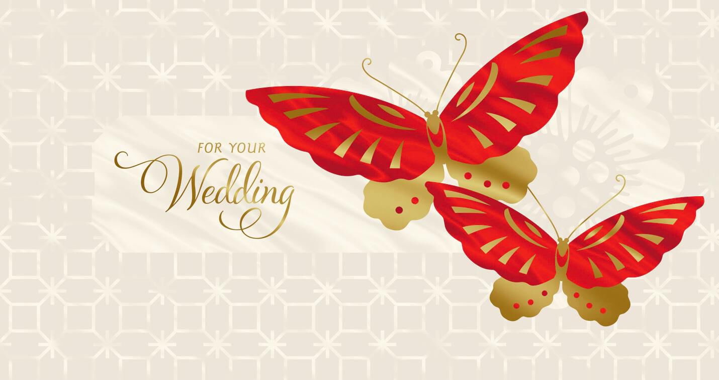 Soaring Hearts Money Holder Wedding Card