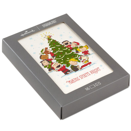 Peanuts® Gang Caroling Around Tree Boxed Christmas Cards, Pack of 16, 
