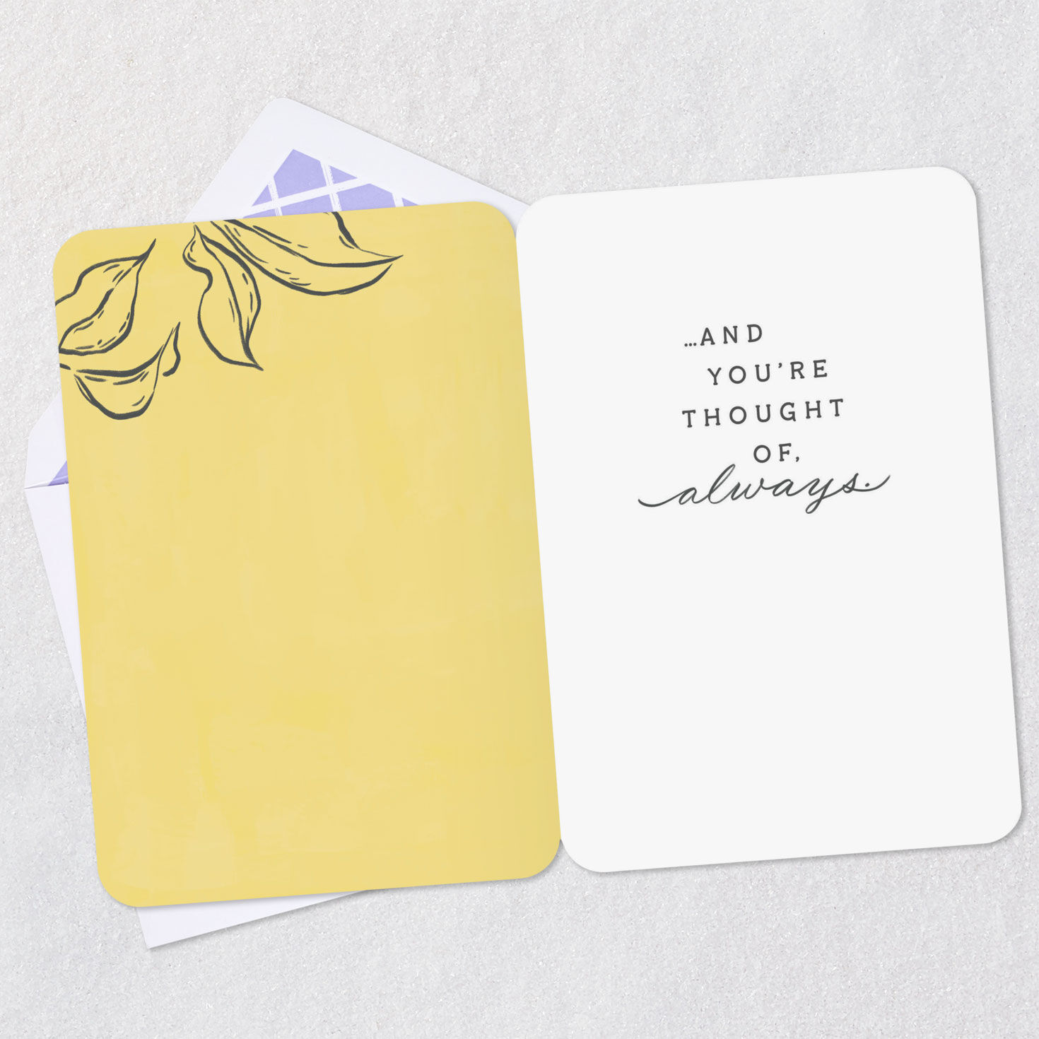 Lemons on White Encouragement Card Open card with envelope image number 3