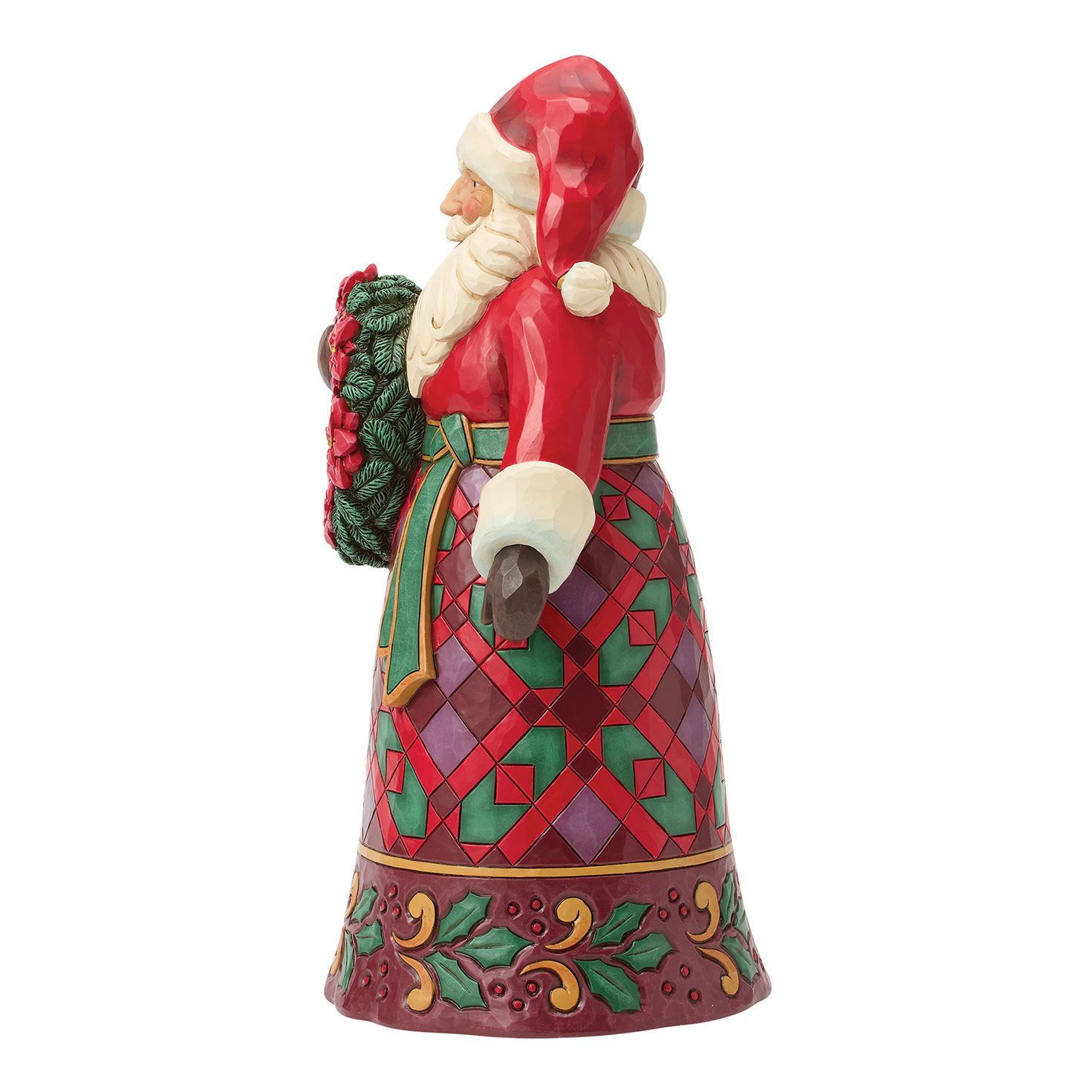Santa With Wreath Jim Shore Statue side image number 3