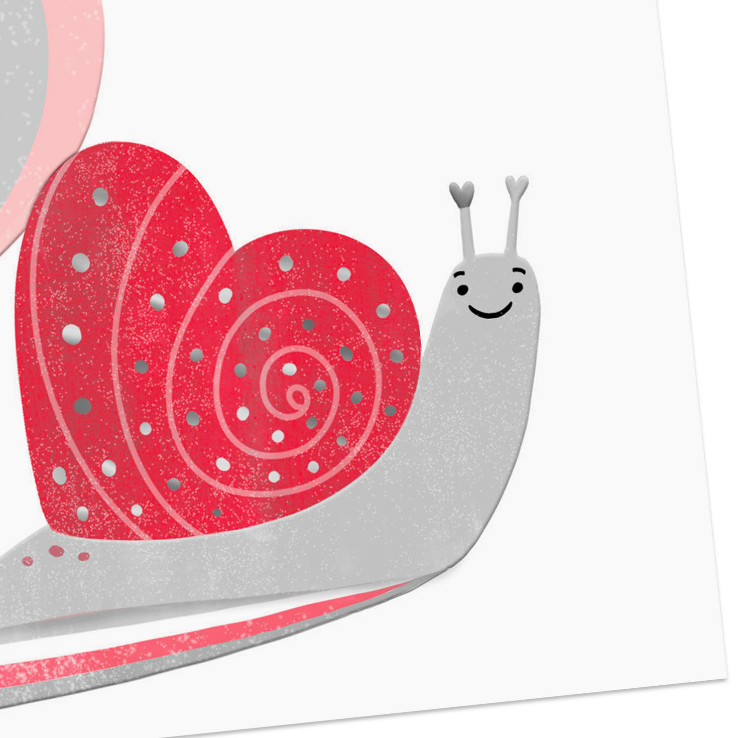 Snail With Heart Shell Friend Valentine's Day Card Card Front Detail image number 4