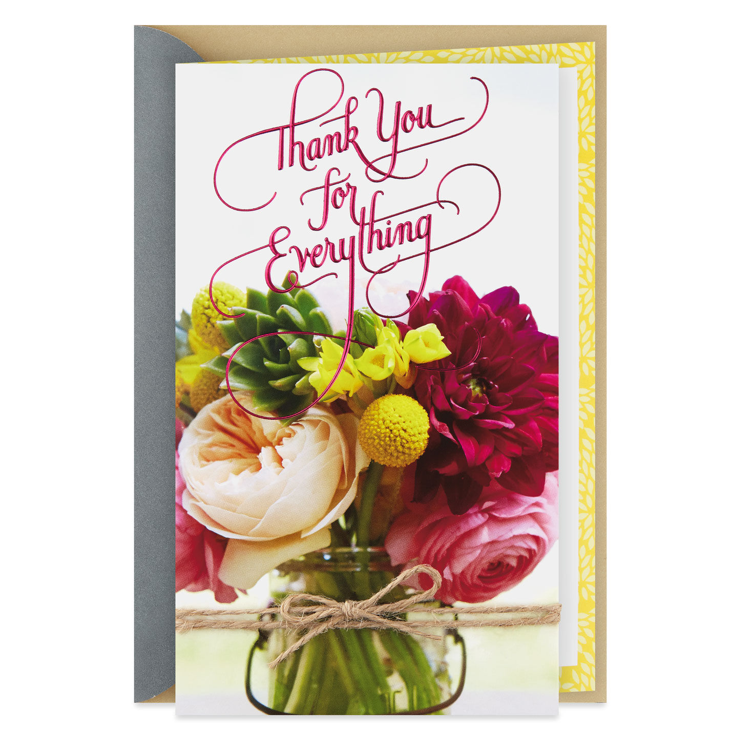 Hallmark Cards Printable - Bouquet In A Jar Thank You Card 499T1902 01 