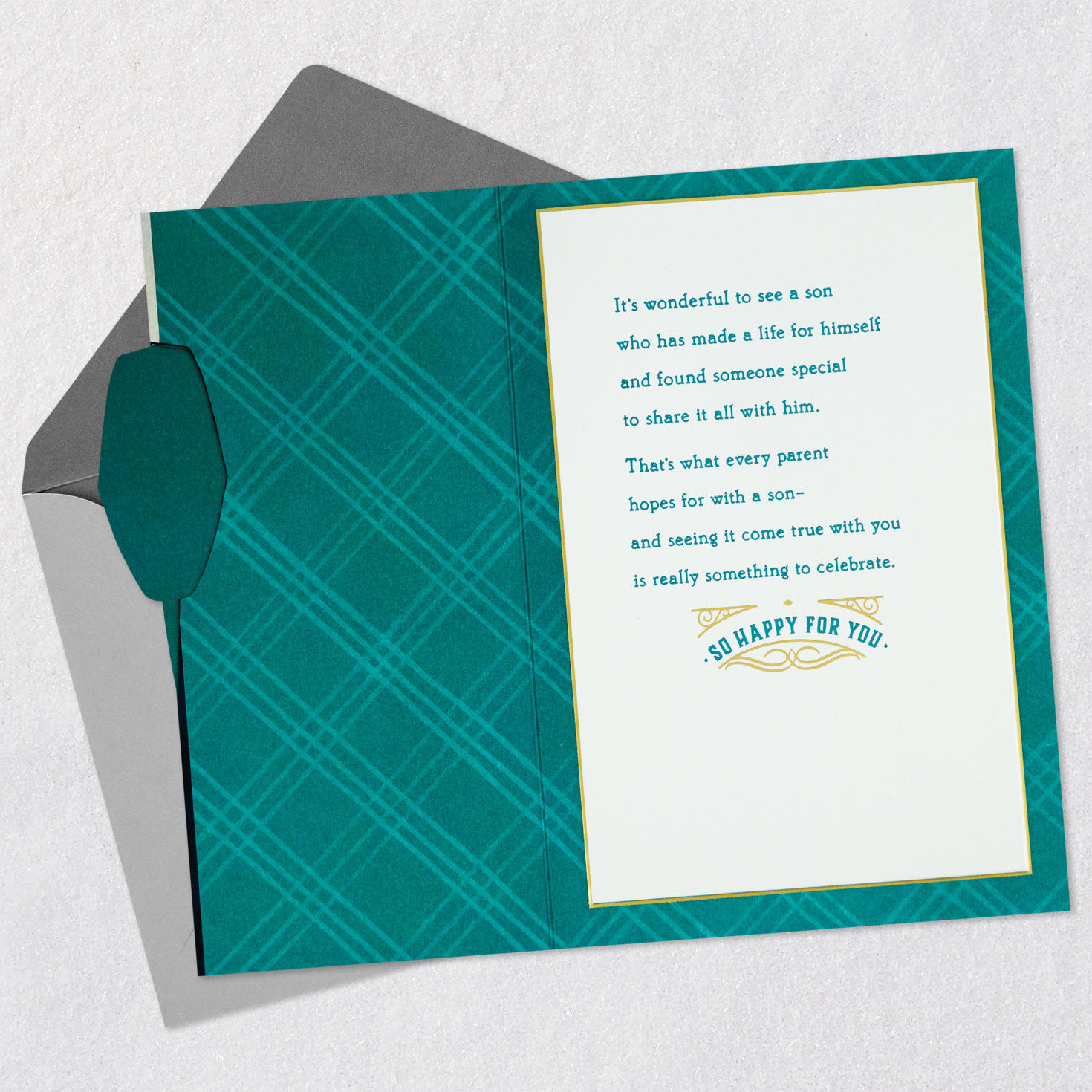 Groom in Tuxedo Son Wedding Card  image number 3