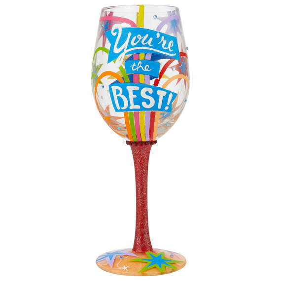 Lolita You're the Best Handpainted Wine Glass, 15 oz.