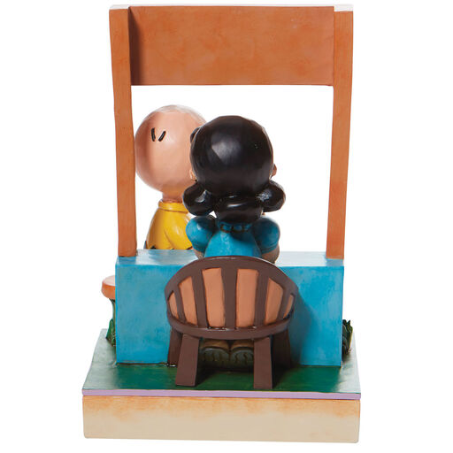 Jim Shore Peanuts Lucy Psychiatric Booth With Surprise Patient Figurine, 6", 