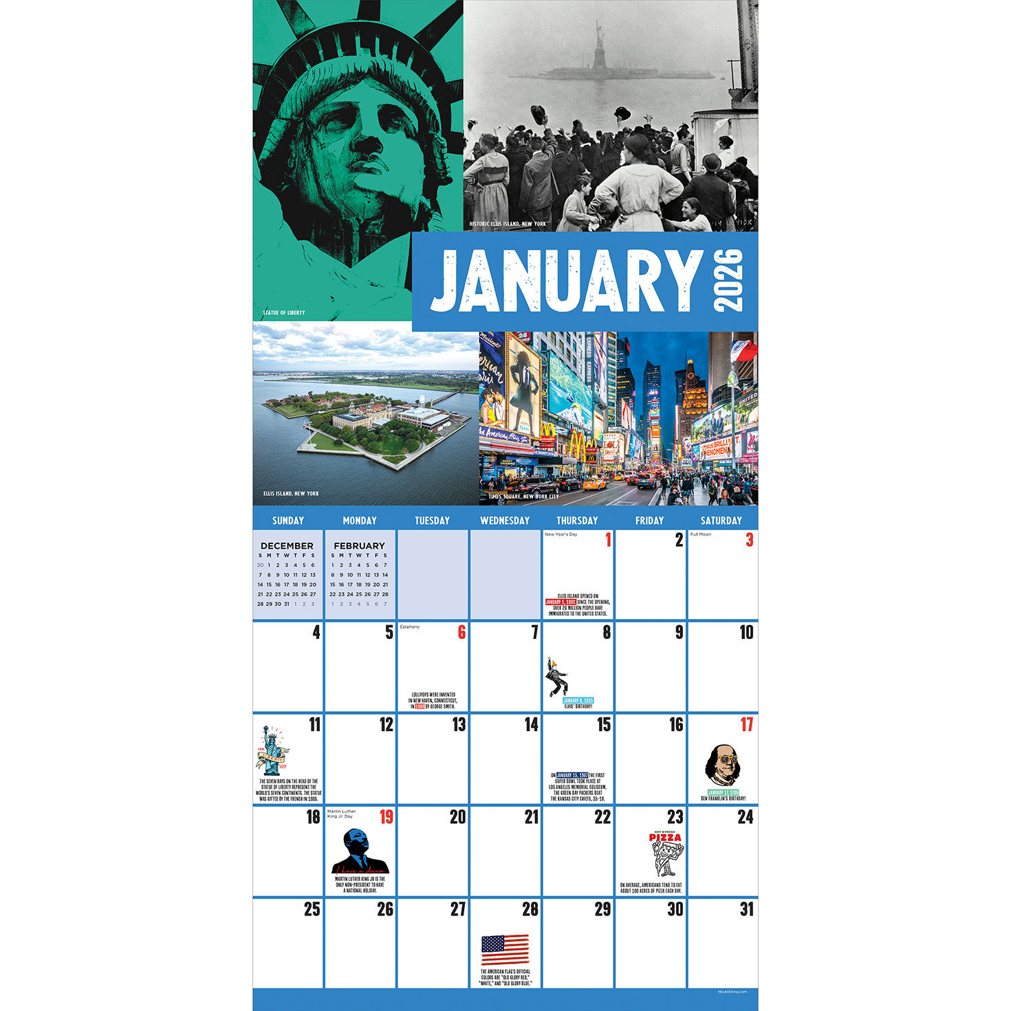 250 Years of USA American Icons 2026 Wall Calendar open image number 5