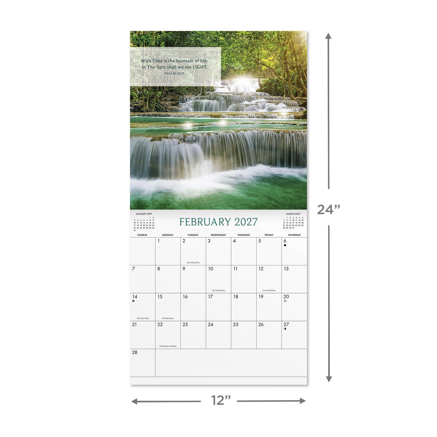 KJV Psalms 2027 12-Month Desk Calendar measurement image number 4
