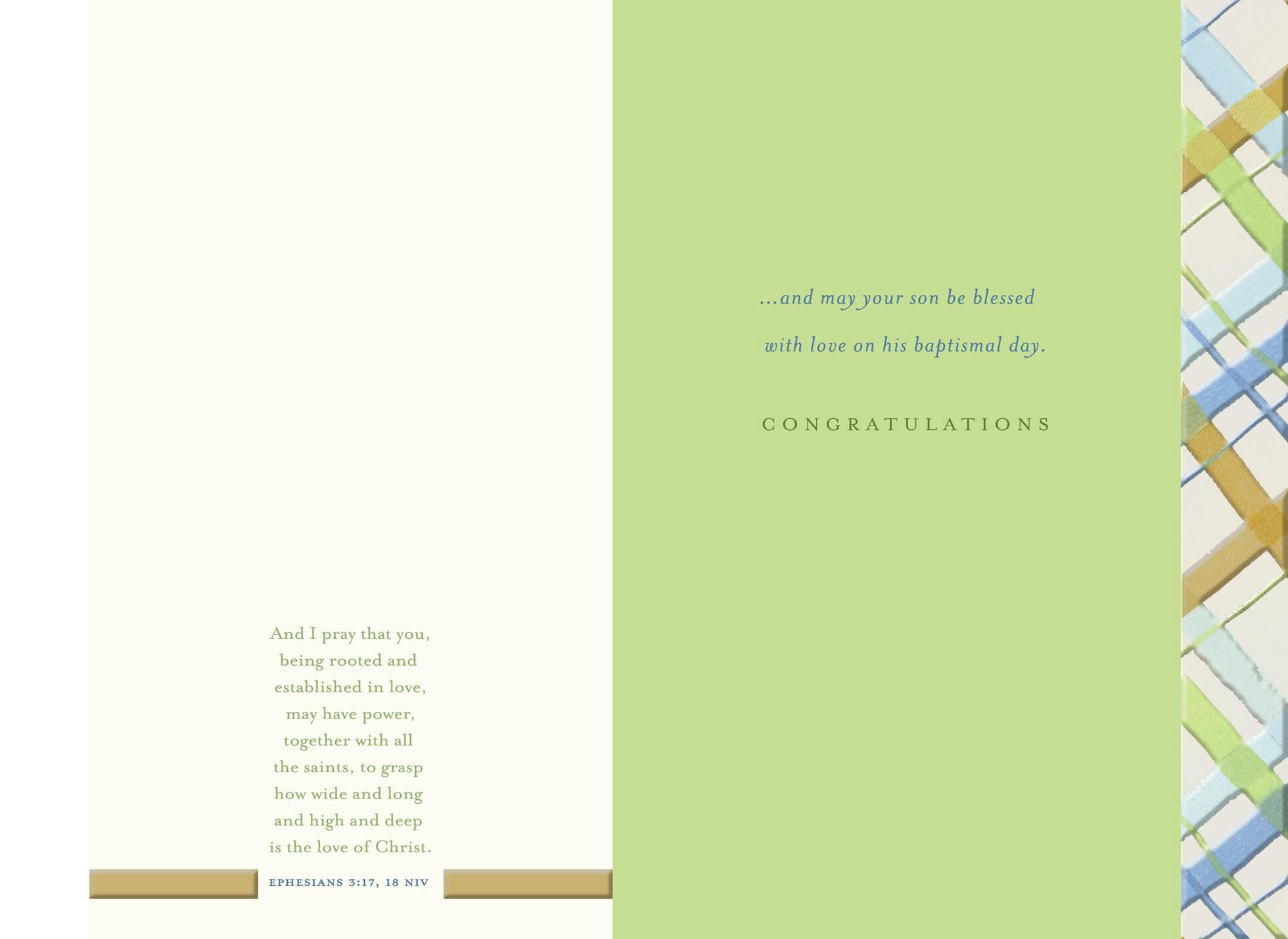 Dove With Gold Cross Baby Boy Baptism Card