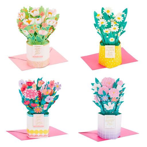 Paper Wonder Flowers 3D Pop-Up Mother's Day Card Assortment, 