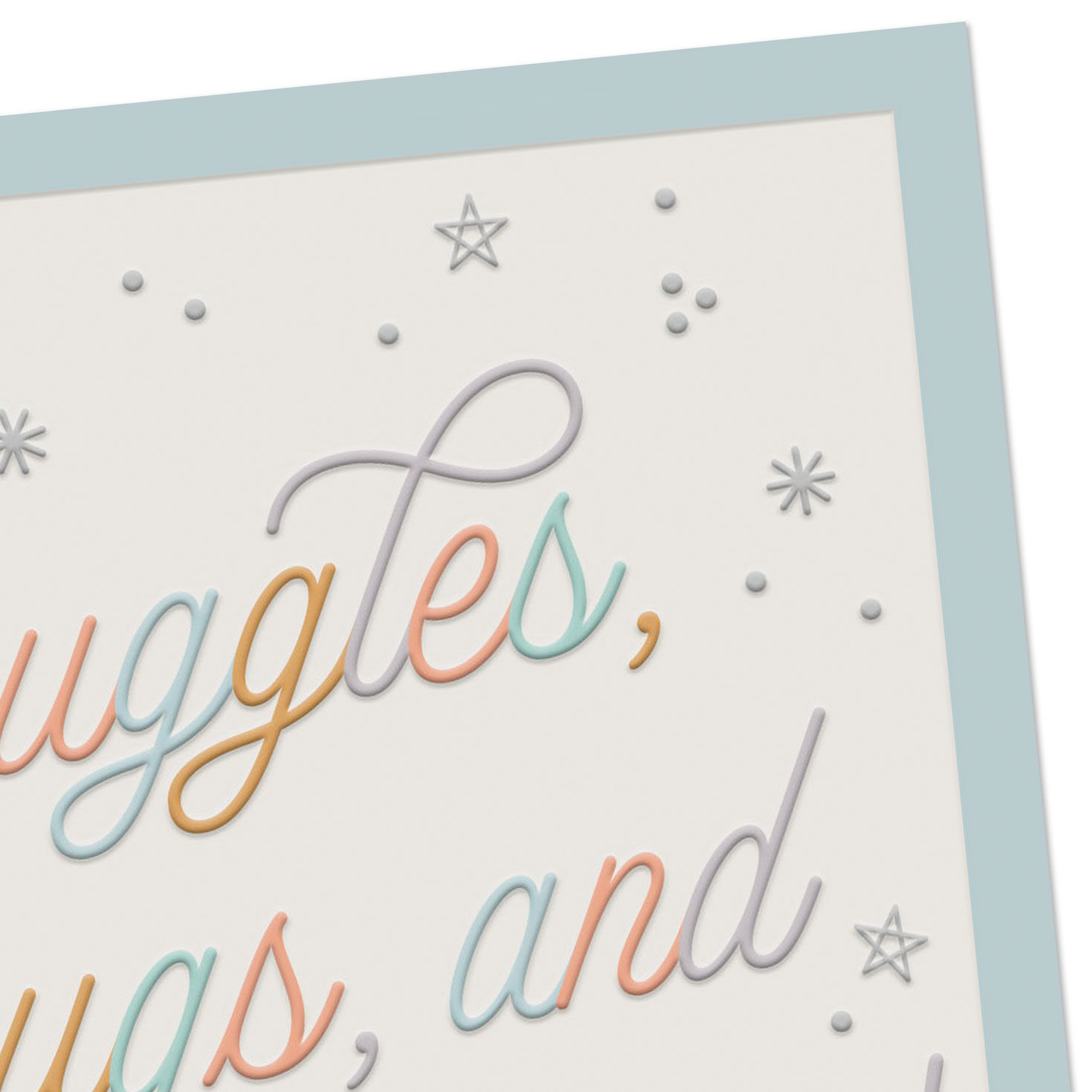 Colorful Script and Stars Religious Baby Shower Card  image number 5