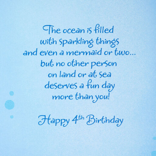 Mermaid Fun 4th Birthday Card With Stickers, 