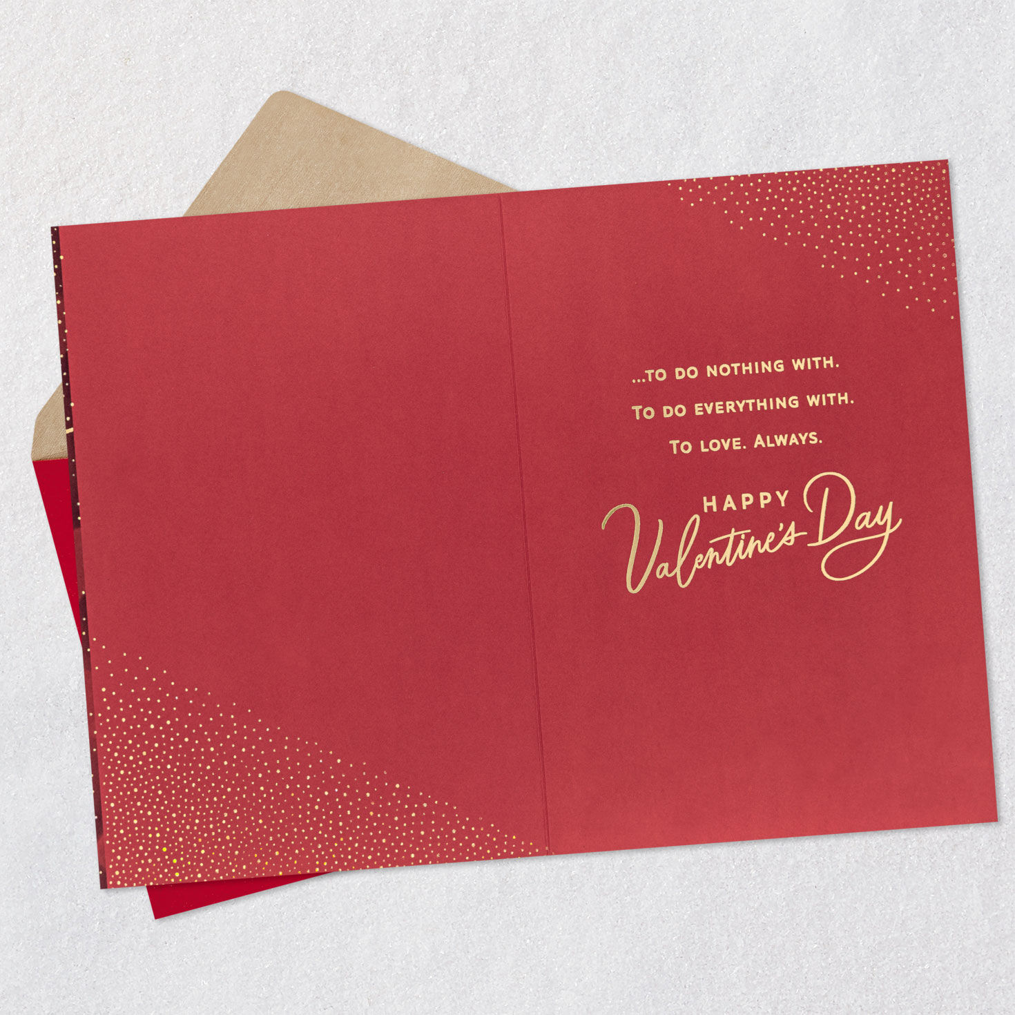 Red Bokeh Hearts Husband Valentine's Day Card Open card with envelope image number 3