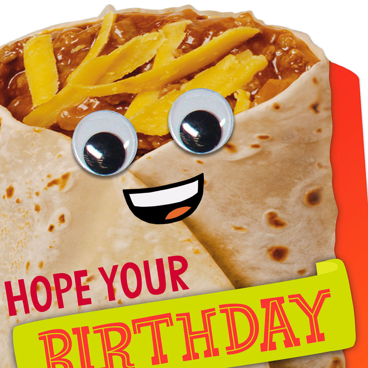 Googly Eyed Tortilla Funny Birthday Card Card Front Detail image number 4