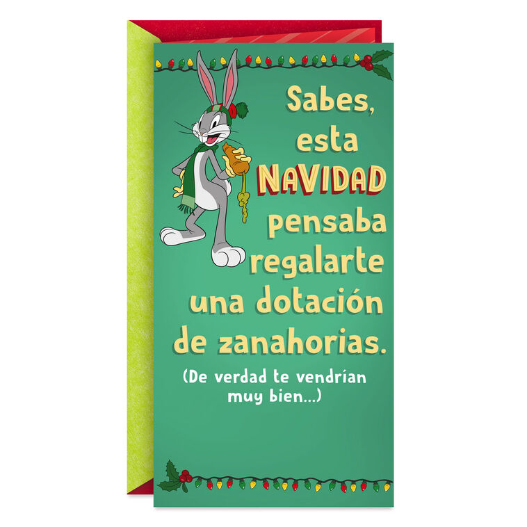 Bugs Bunny Green Gift Card Holder Christmas Card Card Front image number 1