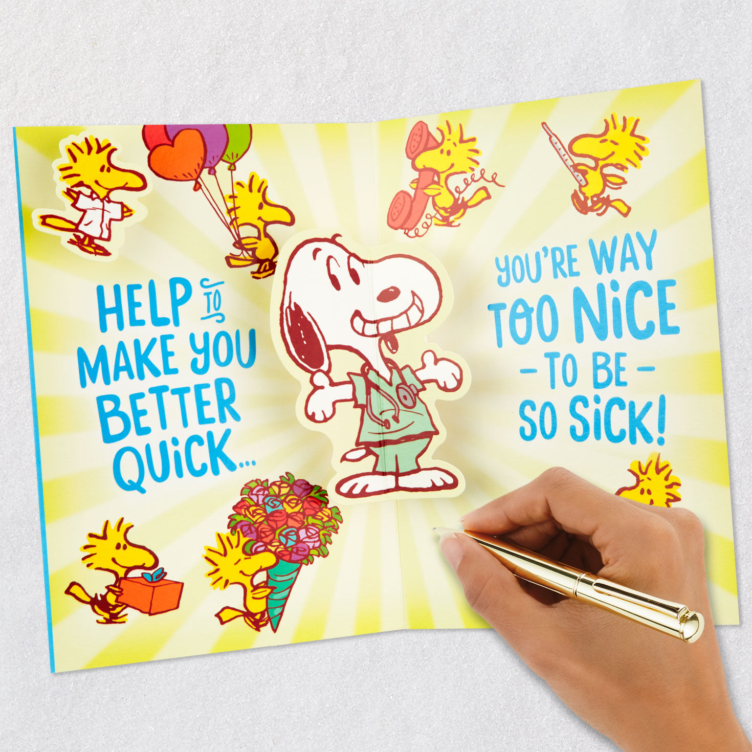 Peanuts Snoopy Doctor Get Well Soon Card signing card image number 7