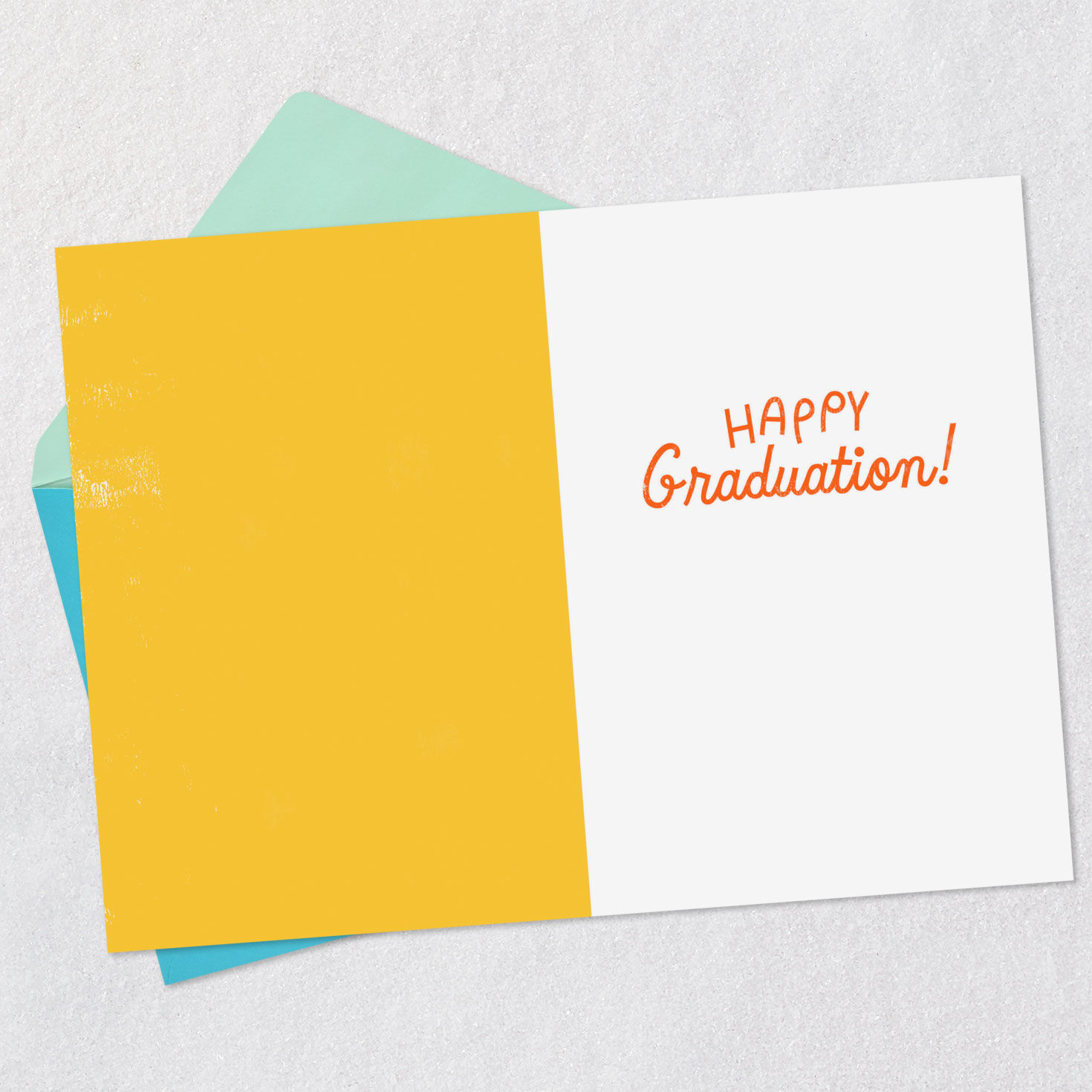 Yellow with Orange Tassel Graduation Card Open card with envelope image number 3