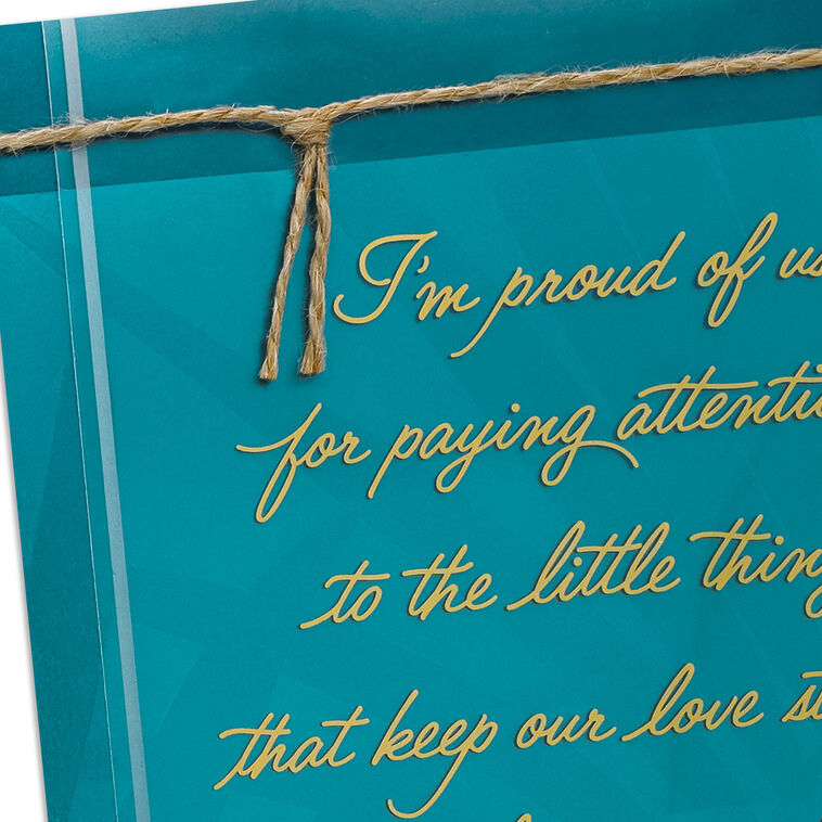 Blue Tropical Leaves Anniversary Card  image number 5