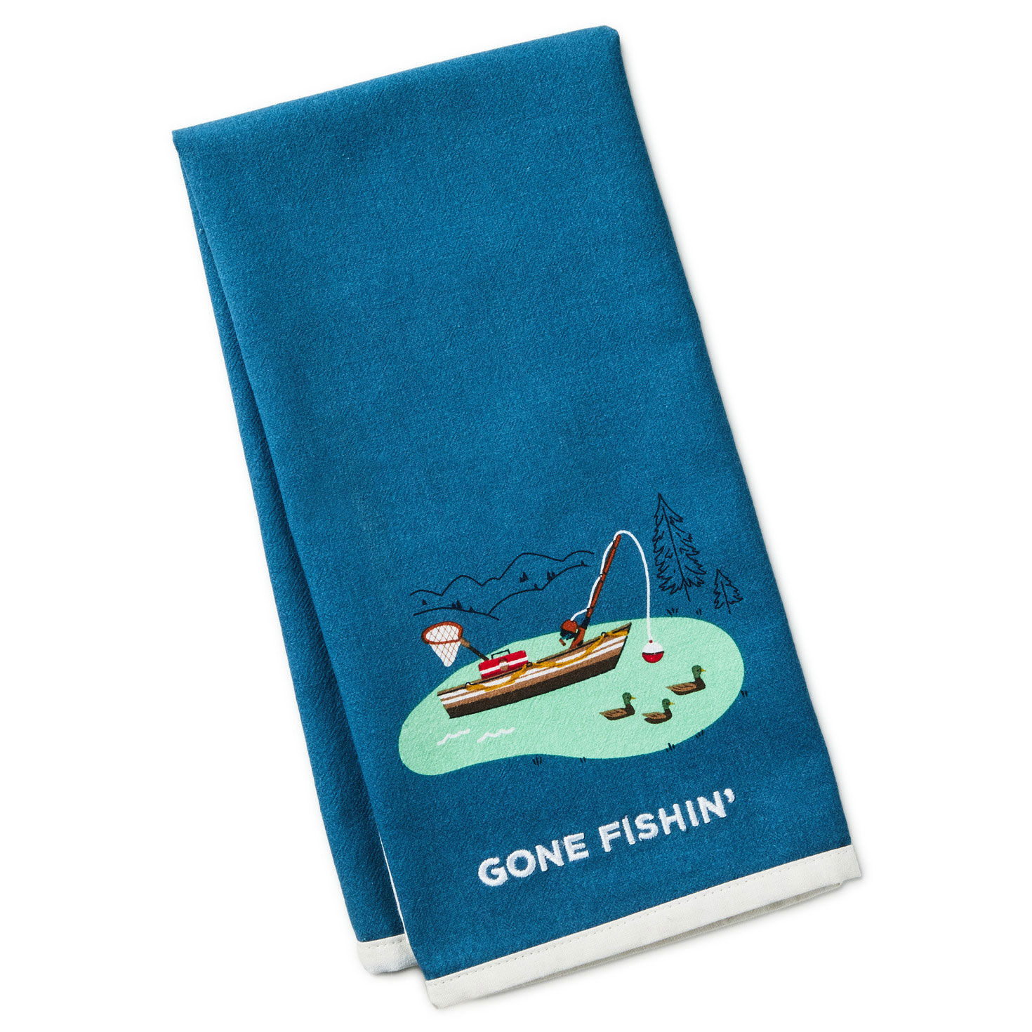 Gone Fishing Tea Towel, 18x26
