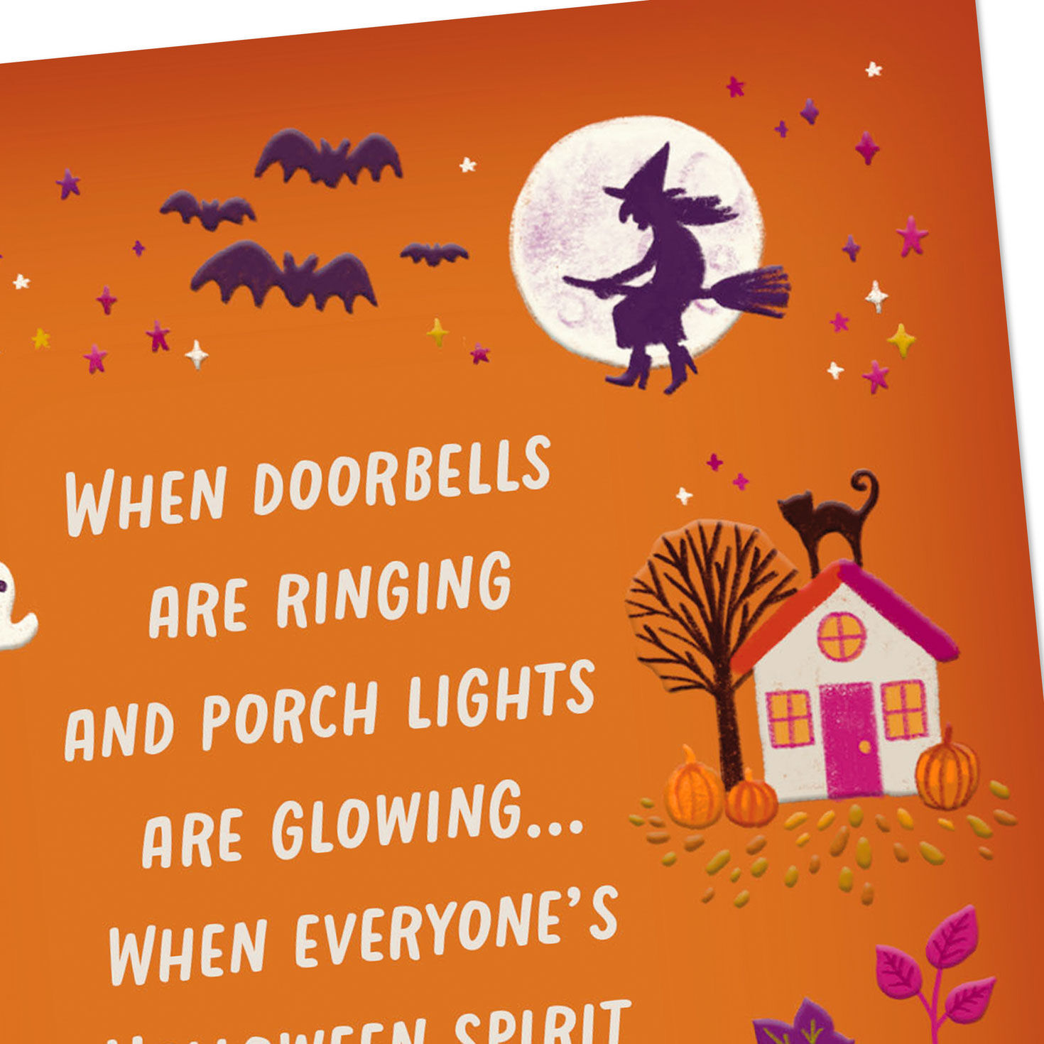 Trick-or-Treat Houses Happy Halloween Card Card Front Detail image number 4