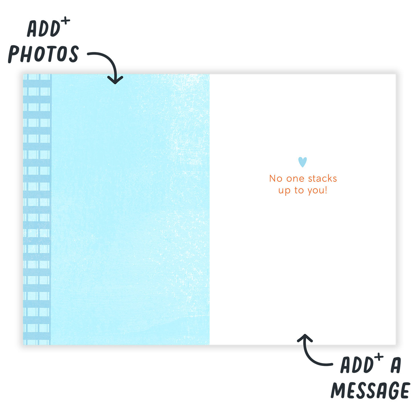 Pancakes Personalized Father's Day Card Open Card indicating personalization image number 3