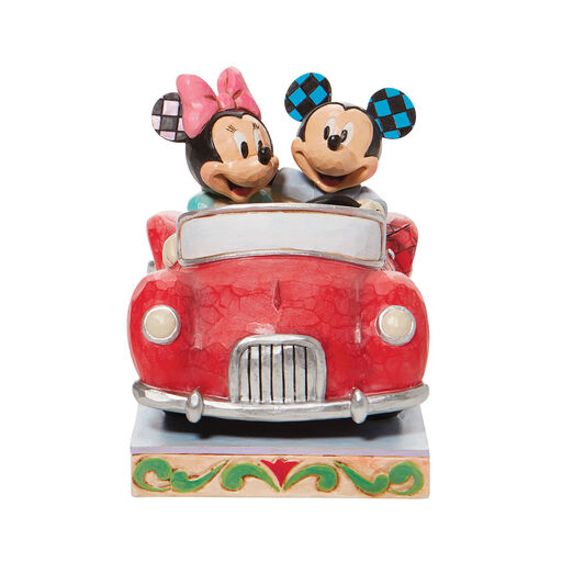 Jim Shore Disney Mickey and Minnie in Red Car Figurine, 5.2", 