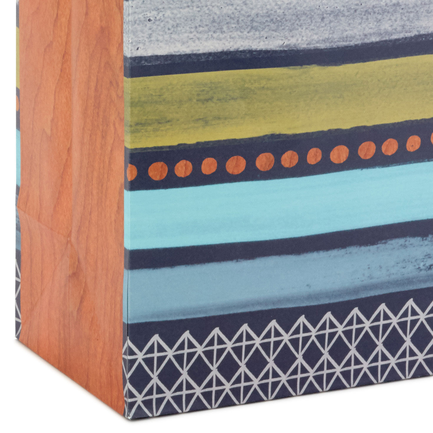 13" Happy Father's Day on Stripes Large Gift Bag With Greeting Card and Tissue Paper, , large image number 6