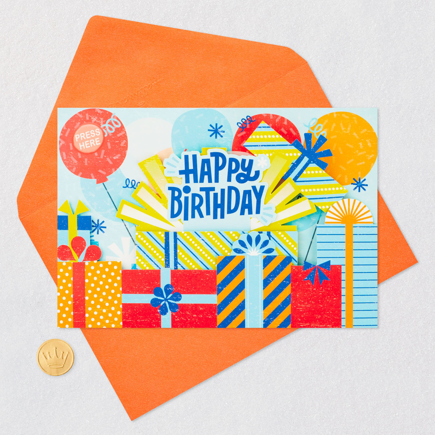 Big Presents and Balloons Musical 3D Pop-Up Birthday Card With Light for only USD 8.99 | Hallmark