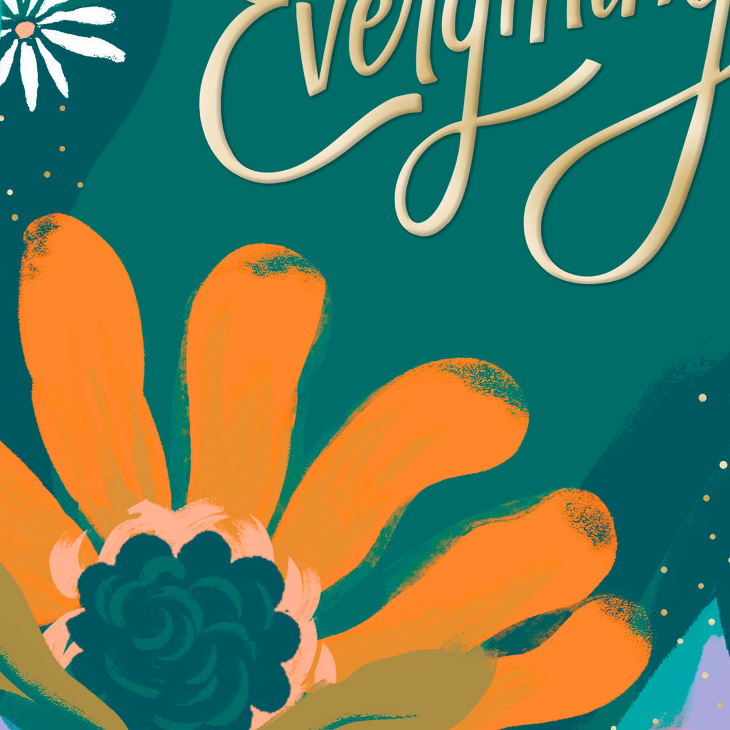 Painted Orange Flower for Like a Mom Mother's Day Card Card Front Detail image number 4