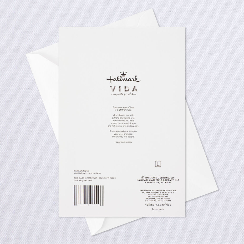 Celebrating With You Spanish Language Anniversary Card Greeting